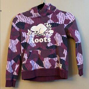 Roots Burgundy and Lavender Graphic Hoodie